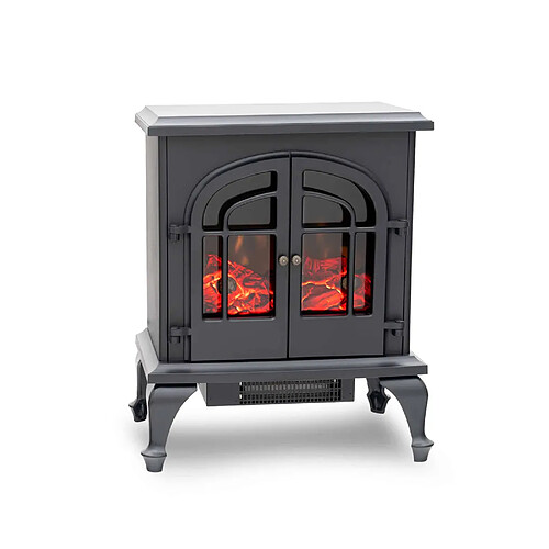 Cheminée Électrique 2000W Kekai Niklas 47x31x64 cm Noir avec Simulation de Feu pour Intérieur