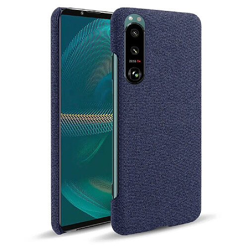 Coque en TPU + PU Tissu Enduit Bien Protégé bleu pour votre Sony Xperia 5 III