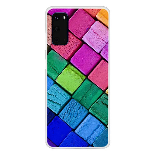 Coque en TPU impression de motifs souple cubes colorés pour votre Samsung Galaxy S20