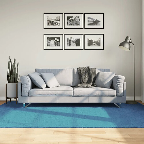 vidaXL Tapis OVIEDO à poils courts turquoise 160x230 cm