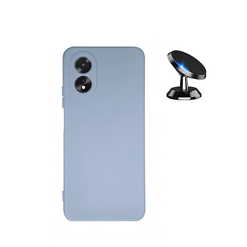 Kit de voiture magnétique de voiture + cas de silicone liquide Phonecare pour Oppo A38 4G - Bleu clair