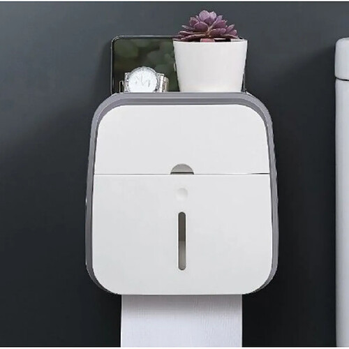 Universal Porte-papier hygiénique imperméable à l'eau Étagères Cartons sanitaires Récipients pour papier hygiénique Boîtes à mouchoirs Domestique Sans Perçage | Porte-papier (Gris)