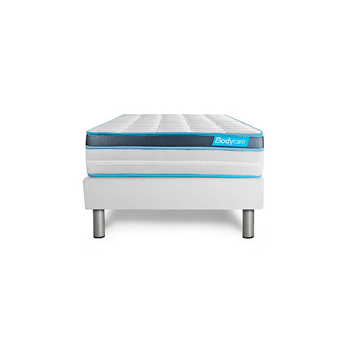 Bodycare Ensemble 90x190 matelas BodyFit à mémoire de forme + sommier kit blanc