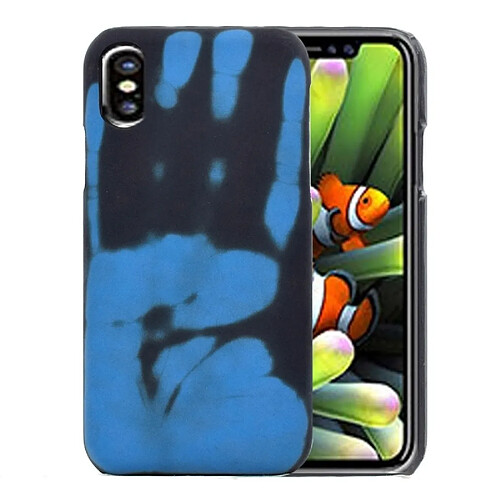 Wewoo Capteur thermique décoloration cas de couverture arrière pour iPhone X / XS (bleu)