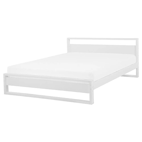 Beliani Lit double en bois blanc 160 x 200 cm GIULIA