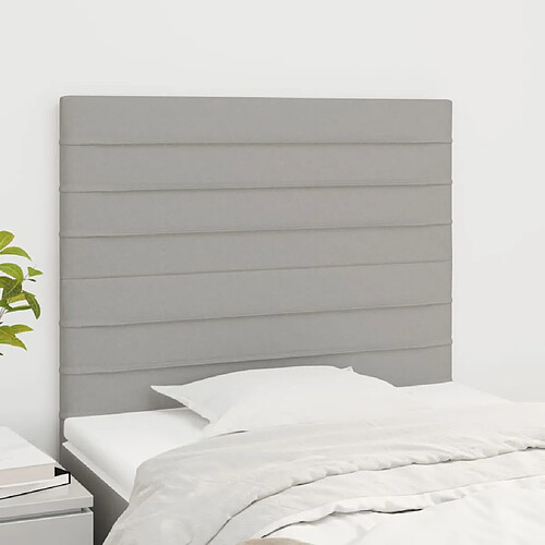 vidaXL Têtes de lit 2 pcs Gris clair 80x5x78/88 cm Tissu