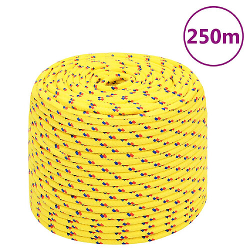 vidaXL Corde de bateau Jaune 8 mm 250 m Polypropylène