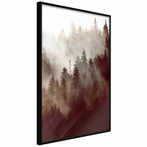 Paris Prix Affiche Murale Encadrée Forest Fog 40 x 60 cm Noir