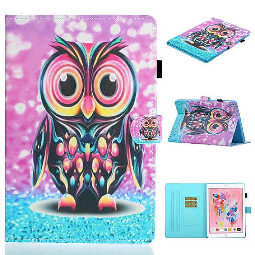 Etui en PU impression élégante hibou pour votre Apple iPad 10.2 (2019)