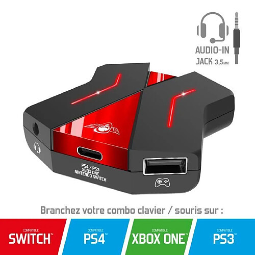 Spirit of Gamer Convertisseur CROSSGAME 2 pour consoles : NINTENDO SWITCH / PS4 / PS3 / XBOX ONE avec Fonction audio intégrée