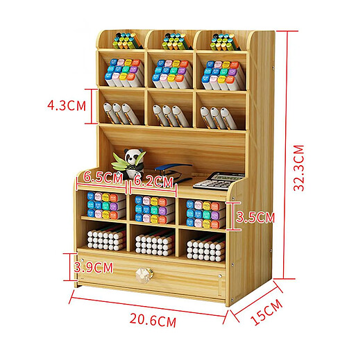 Universal Tableau en bois multifonctionnel organisateur de bureau rack box crayon box bijoux rack maquillage papeterie bureau rack box benne