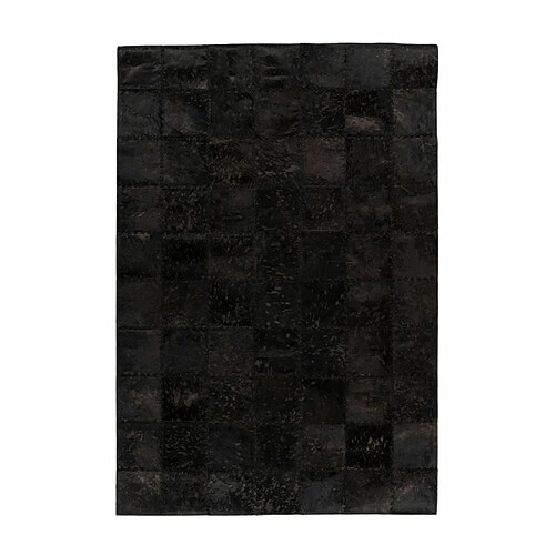 Paris Prix Tapis Patchwork en Cuir Fait Main Voila Noir 200 x 290 cm