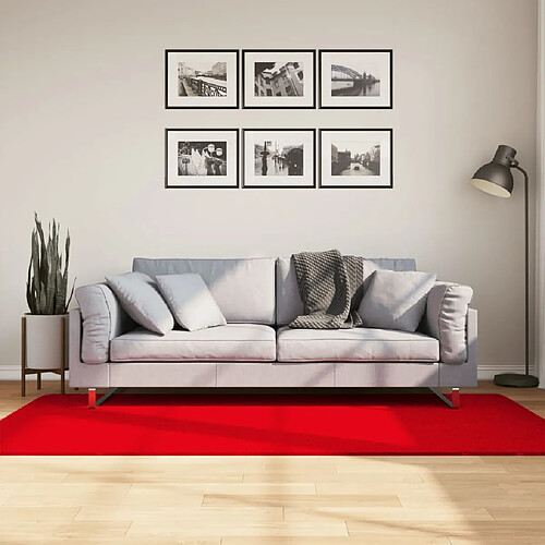 vidaXL Tapis HUARTE à poils courts doux et lavable rouge 100x200 cm