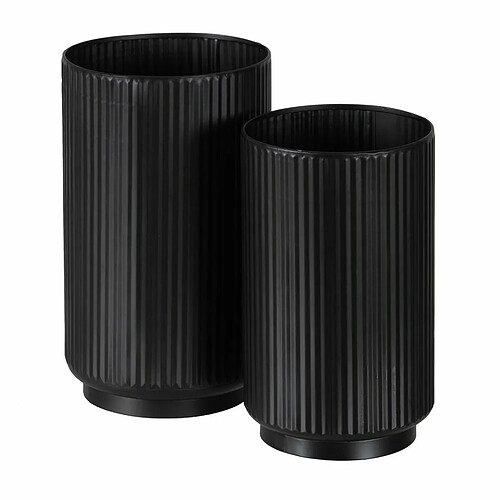 BigBuy Garden Set de pots de fleurs Noir Fer 16,5 x 16,5 x 28 cm (2 Unités)