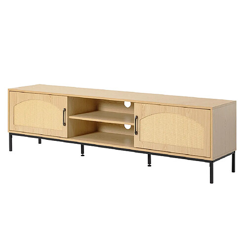 Bestmobilier Nagato - meuble tv - bois - 180 cm