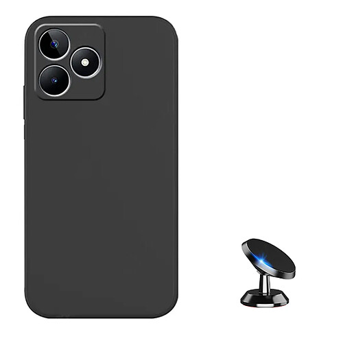 Kit SuppOrt Magnétique + Étui Silicone Liquide Phonecare pour Realme C51 - Noir