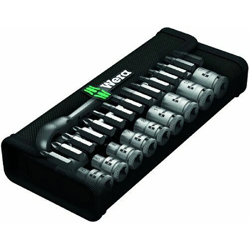 Wera 5004081001Zyklop 8100SC111/2Drive metal-switch slim Clé à cliquet et douilles 28pièces