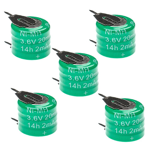 vhbw 5x Batteries remplacement pour 3/V15H pour modéle RC (20mAh, 3,6V, NiMH), avec connexion à 2 broches