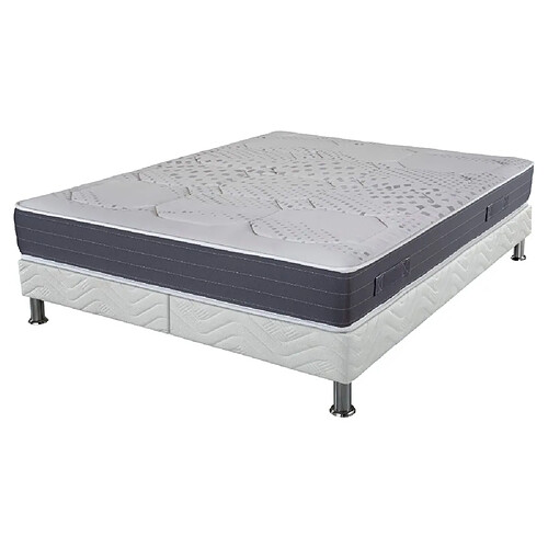 Ebac Matelas + sommier tapissier 2x80x200 Latex - Louxor - Soutien ferme - Made in France