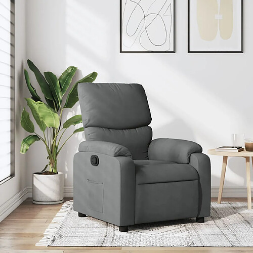 vidaXL Fauteuil inclinable Gris foncé Tissu