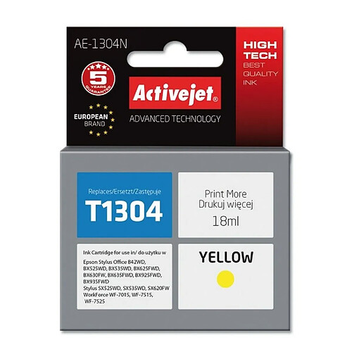 Activejet? Cartouche d'encre originale Activejet AE-1304N Jaune