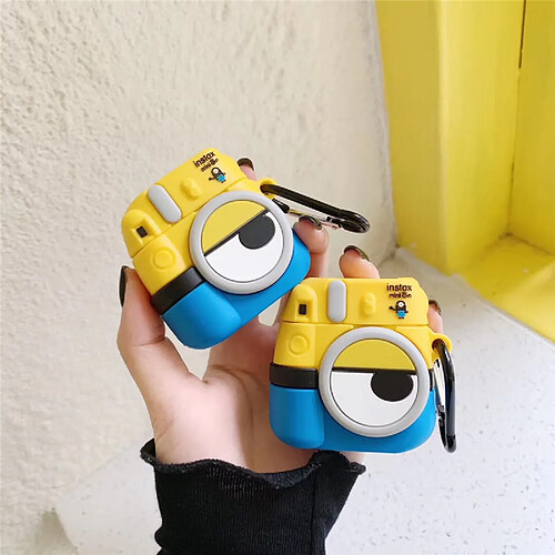 GUPBOO Airpods Coque Housse Étui Protecteur Compatible pour AirPods1/2-Cartoon petit appareil photo jaune en silicone