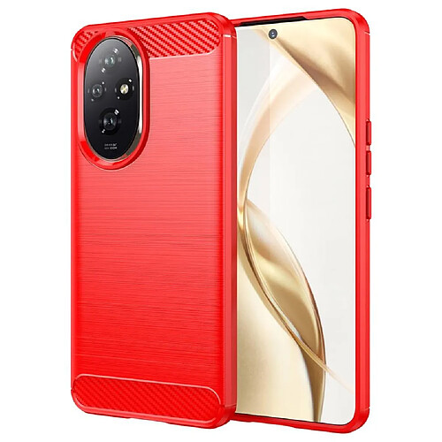 Htdmobiles Coque pour Honor 200 5G - housse etui silicone gel carbone + film ecran - ROUGE