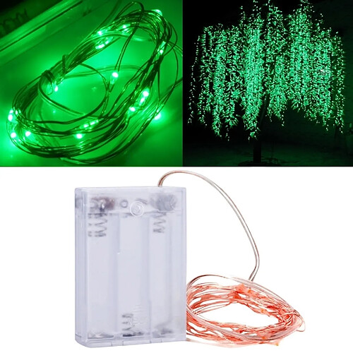 Wewoo Guirlande 2m 3 x AA Batteries alimenté 100LM SMD-0603 LED fil de cuivre String Light Festival lampe / décoration bande de lumière, lumière verte