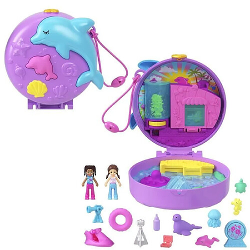 Polly Pocket-Sauvetage du dauphin-Coffret 2 mini-figurines et animaux HWN96