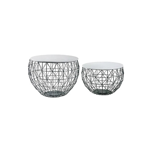 Aubry Gaspard Tables basses en métal et marbre (Lot de 2).