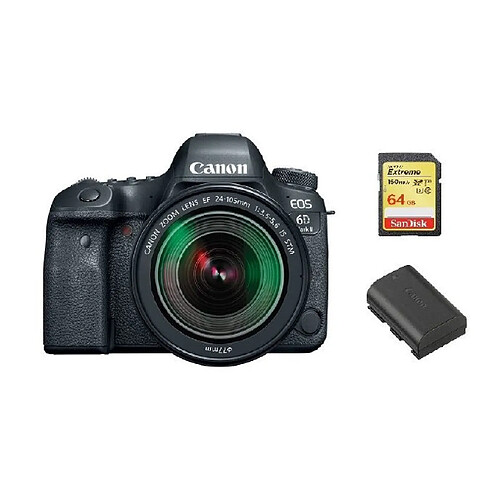 CANON EOS 6D II KIT EF 24-105mm F3.5-5.6 IS STM 64GB SD card + LP-E6N Battery