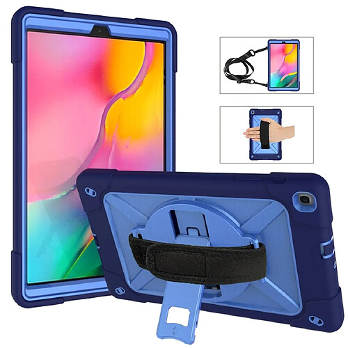 Wewoo Housse Coque Pour Galaxy Tab A 10.1 2019 T510 couleur contrastée Silicone + PC Combinaison avec support bleu marine +