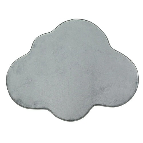 Mon Beau Tapis FLANELLE - Tapis forme nuage extra-doux gris clair 90x70