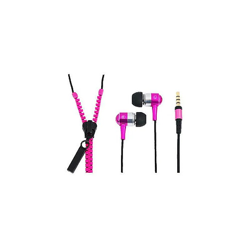 LOGILINK écouteurs intra-auriculaires rose Zipper