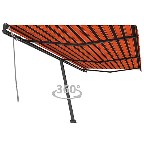 vidaXL Auvent manuel rétractable sur pied 600x350 cm Orange/marron