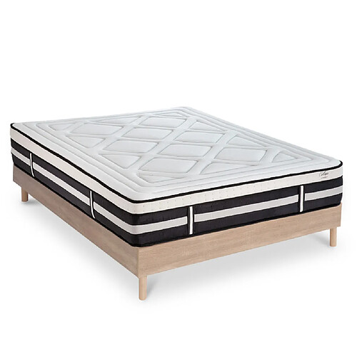 MAISON AUBERTIN Matelas Mémoire 28cm + Sommier Bois 180x200