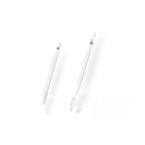 YP Select Support de poignée en silicone et accessoires de boîtier de manche en peau pour Apple Pencil Blanc