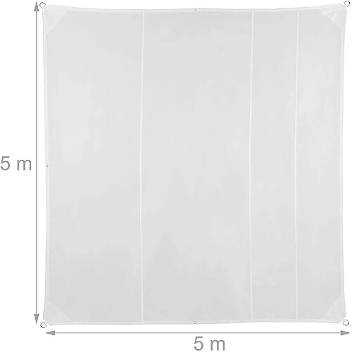 Helloshop26 Voile d’ombrage carré 5 x 5 m blanc 13_0002943_4