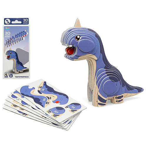 BigBuy Kids Puzzle 3D Dino 18 x 8 cm Bleu