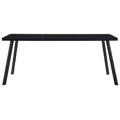 Maison Chic Table de salle à manger,Table à dîner Noir 160x80x75 cm Verre trempé -GKD65751