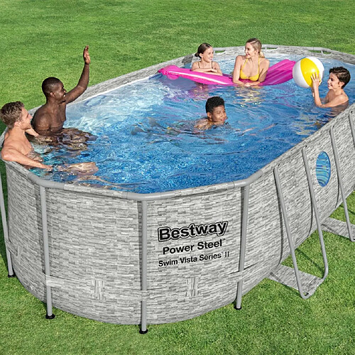 Bestway Ensemble de piscine Power Steel Swim Vista 549x274x122 cm