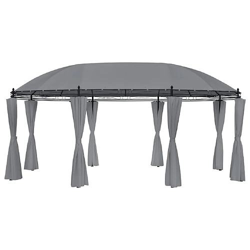 vidaXL Tonnelle avec rideaux 520x349x255 cm Anthracite