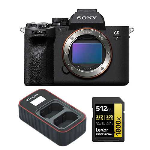 Sony Alpha A7 Mark IV Caméra+Lexar 512GB Professional 1800x UHS-II SDXC Memory Card +Kingma Sony NP-FZ100 LCD Dual USB charger