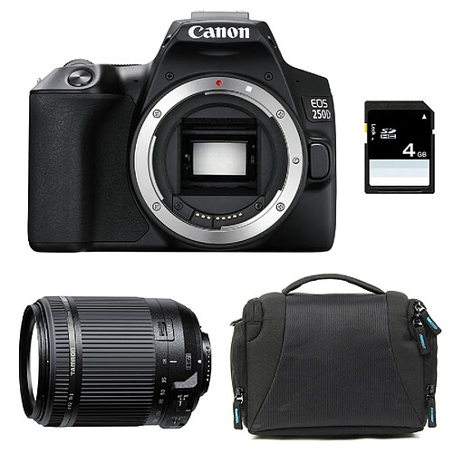 PACK CANON EOS 250D + TAMRON 18-200 VC + Sac + Carte SD 4Go