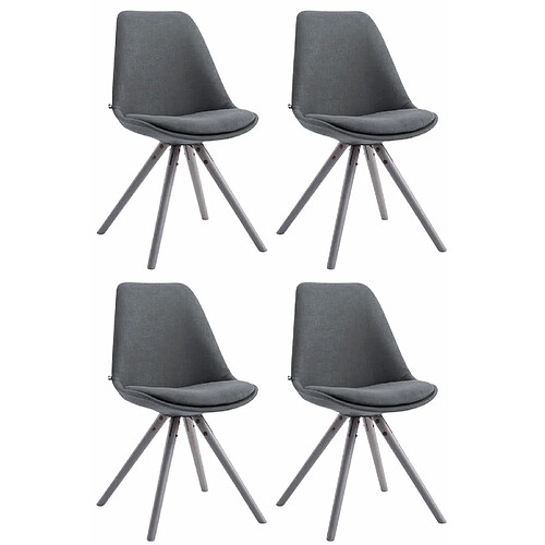 Decoshop26 4 chaises de salle à manger style scandinave en tissu gris foncé pieds rond en bois gris CDS10334