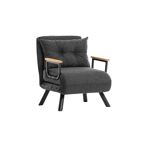 Hanah Home Fauteuil convertible en tissu Sando gris foncé.