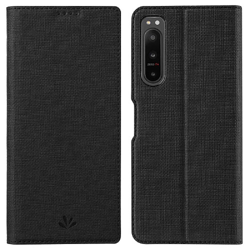 Etui en PU VILI fermeture automatique magnétique avec support et porte-carte pour votre Sony Xperia 5 IV 5G - noir