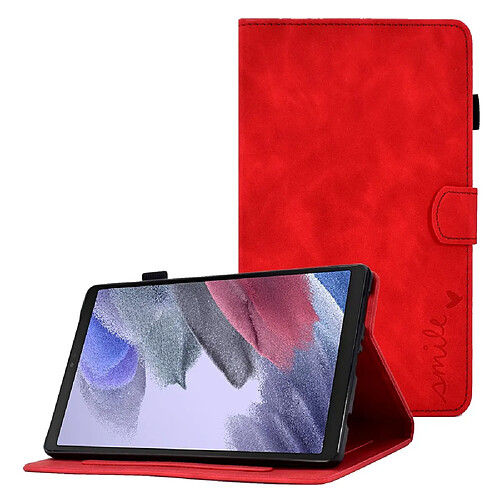 Etui en PU motif, anti-chute avec support et porte-cartes pour votre Samsung Galaxy Tab A7 Lite 8.7-pouces - rouge