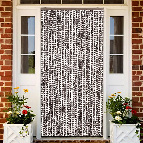 vidaXL Moustiquaire Marron et blanc 100x220 cm Chenille