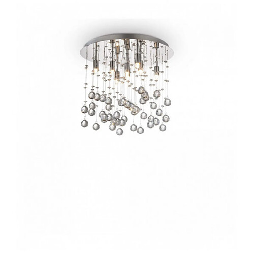 Ideal Lux Plafonnier Chrome en cristal MOONLIGHT 8 ampoules